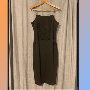 ZARA Fringe Bodycon Midi Dress